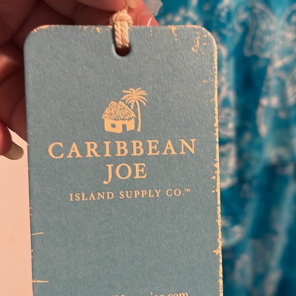 Caribbean Joe Blue Sleeveless Sundress for Casual Resort Wear - Picture 4 of 5